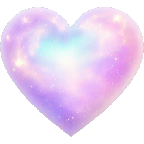 Pastel White iridescent nebula heart
