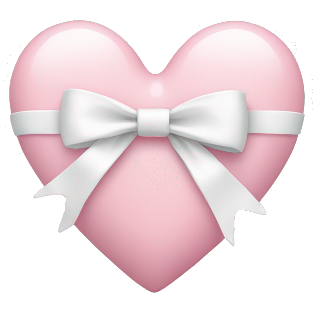 Pastel pink heart with white bow