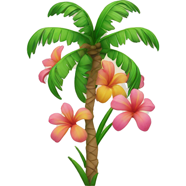 Flowers with palm tree