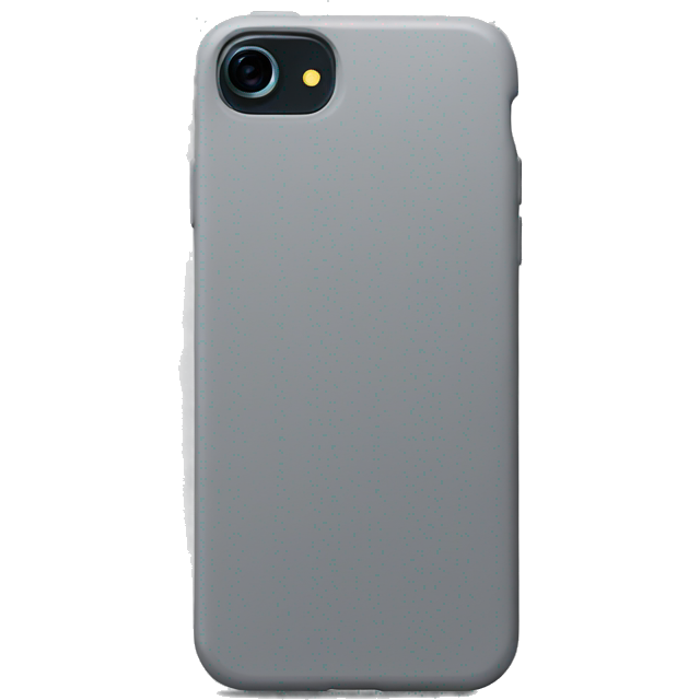 Iphone 15 with a grey silicon phone case