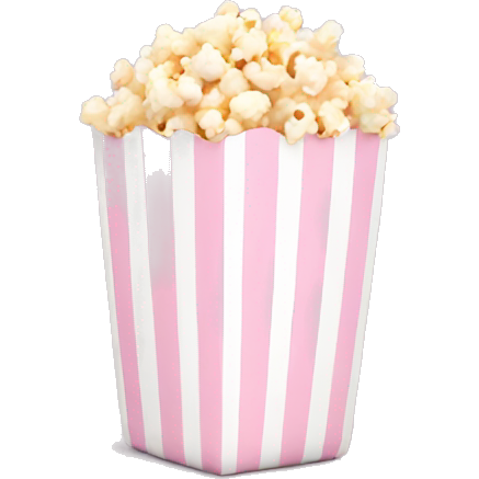 Light pink popcorn bag with white stripes
