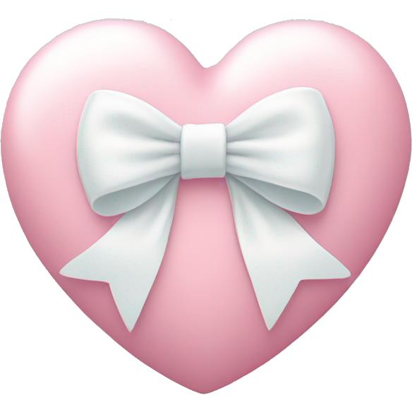 Pastel pink heart with white bow