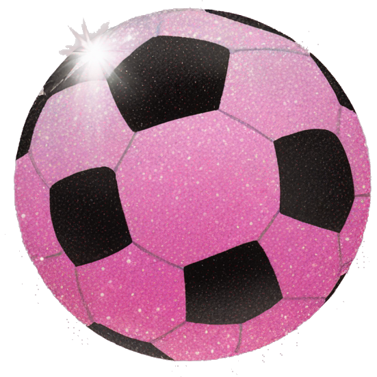 Pink ombre soccer ball with glitter