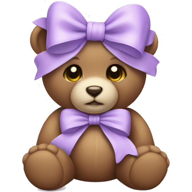 Teddy with lilac bow