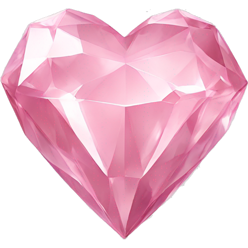 Pastel pink diamond crystal heart with