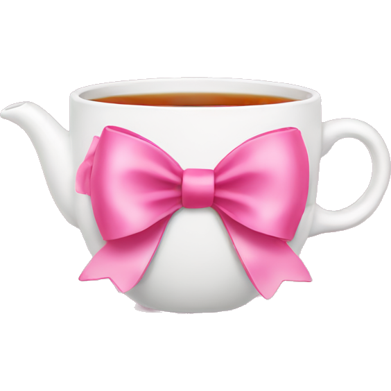 Pink bow with tea