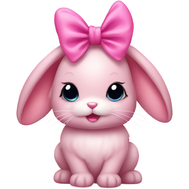 Pink bunny with pink bow