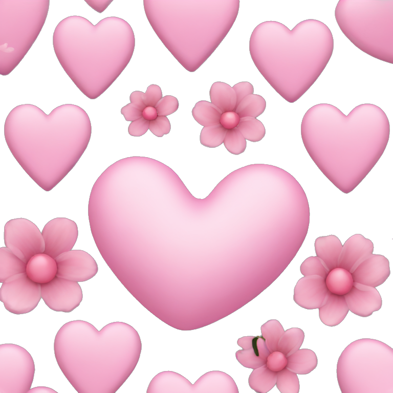 Pink heart pink flower pink nails