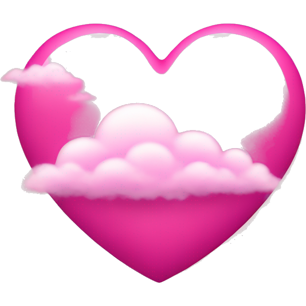 Pink heart with pink clouds