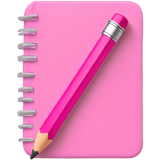 Pink pencil taking notes in pink notebook