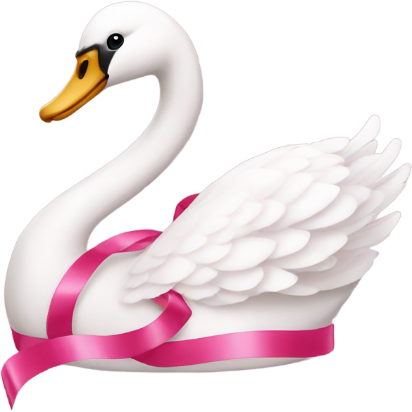 Pink Swan with pink ribbon