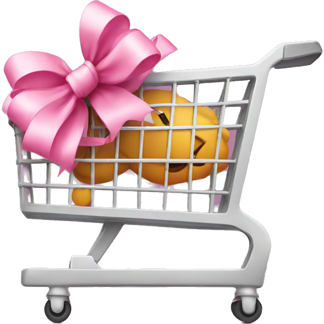 Shopping cart with pink bow