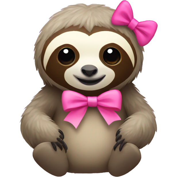 Sloth with a pink bow