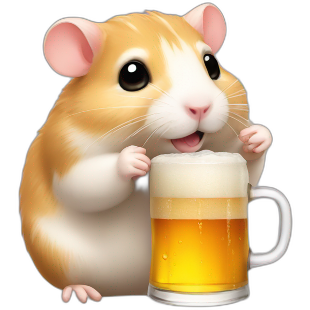 Hamster drinks beer
