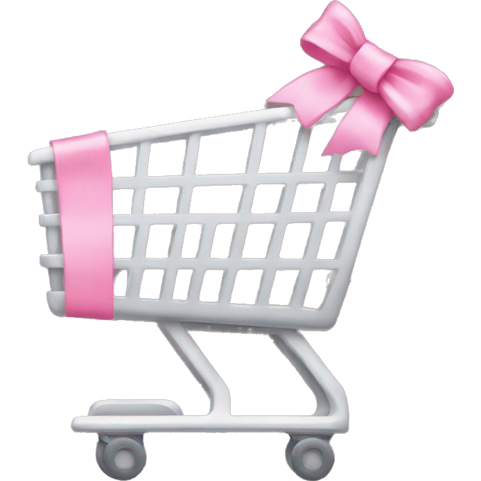 Shopping cart with pink bow