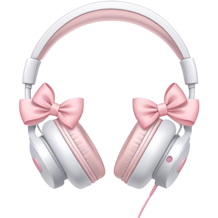 White headphones with pastel pink bows