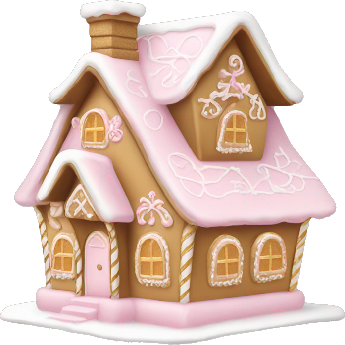Light pink and gold and white gingerbread house