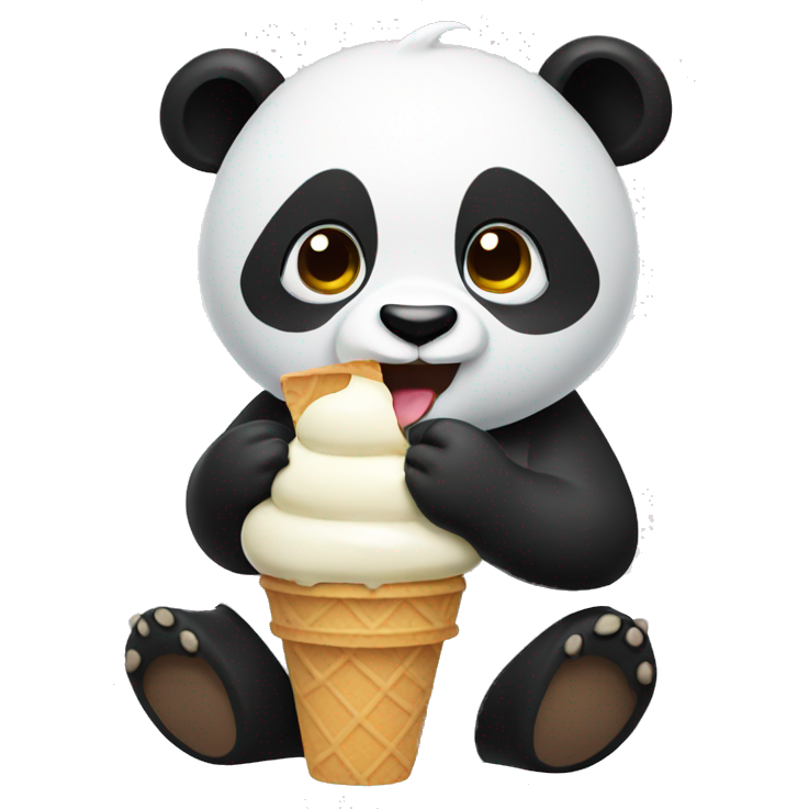 Panda eating ice cream