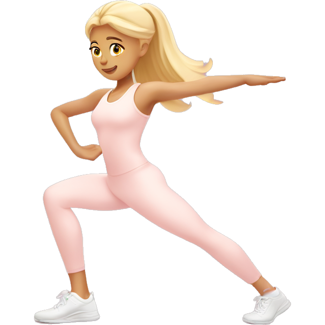 Angelic blonde girl stretching in light pink gym