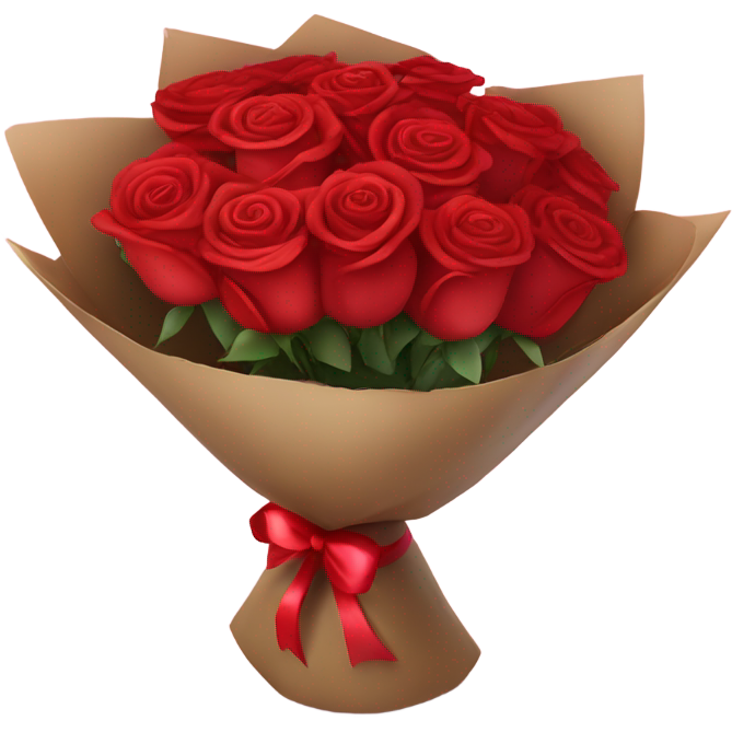 Bouquet of red roses in a valentine package