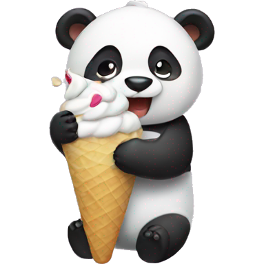 Panda eating ice cream