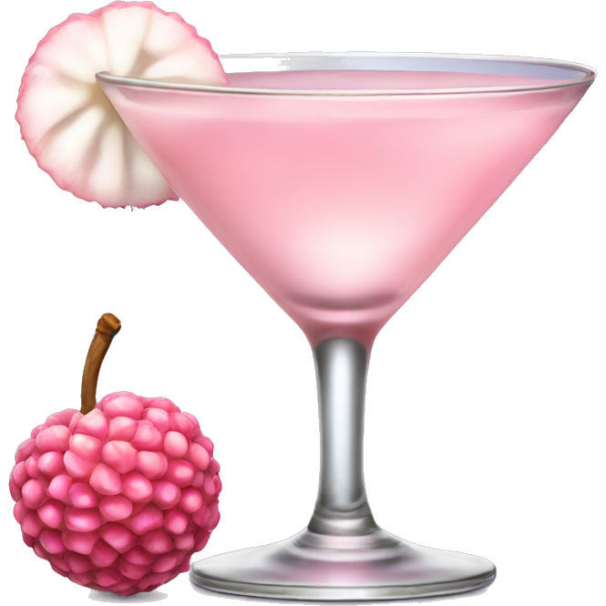 Baby pink lychee martini drink