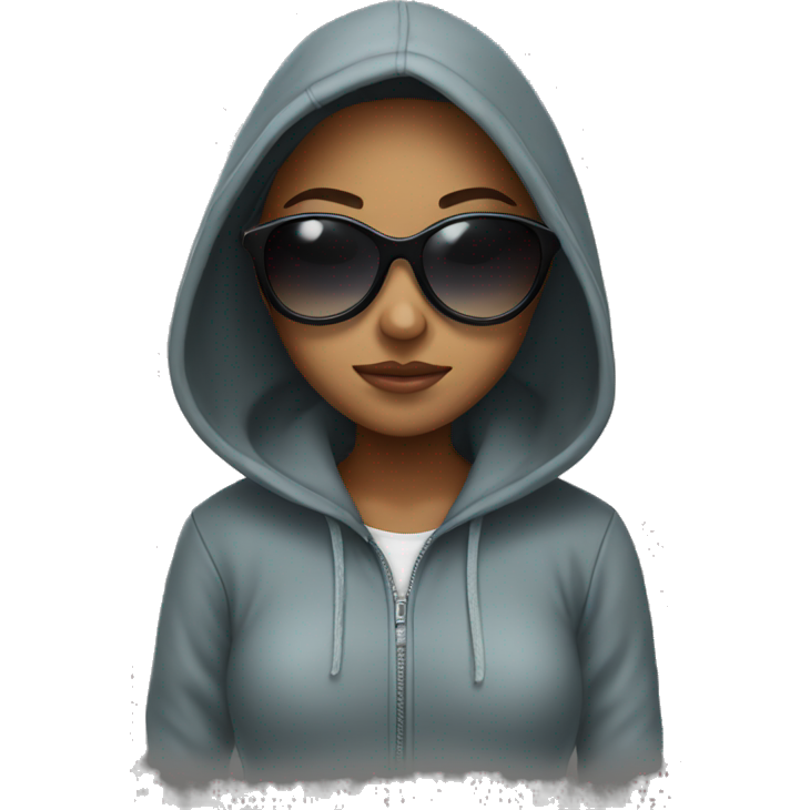 Girl in hoodie with sunglasses
