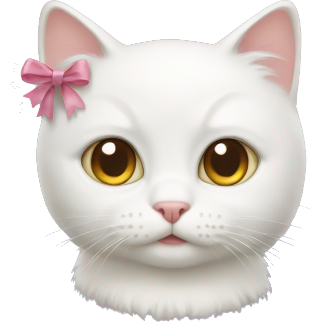 White cat with bow