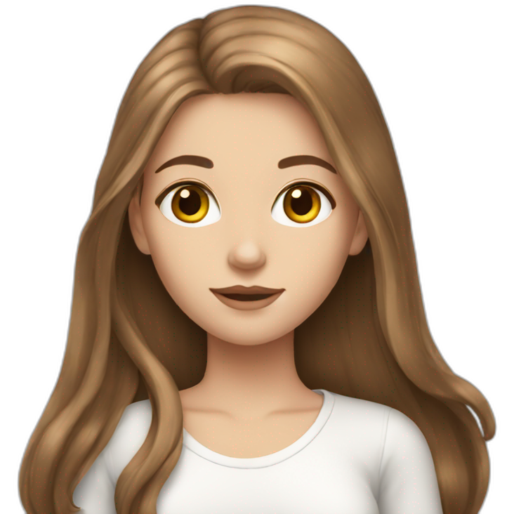 White girl with long brown hair