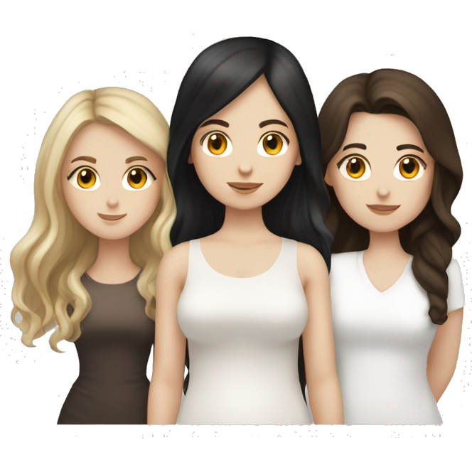 Brown hair white girl with a fat brown hair white girl and tall black hair white girl and a ghost