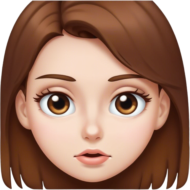 Girl with brown hair and white skin rolling her eyes