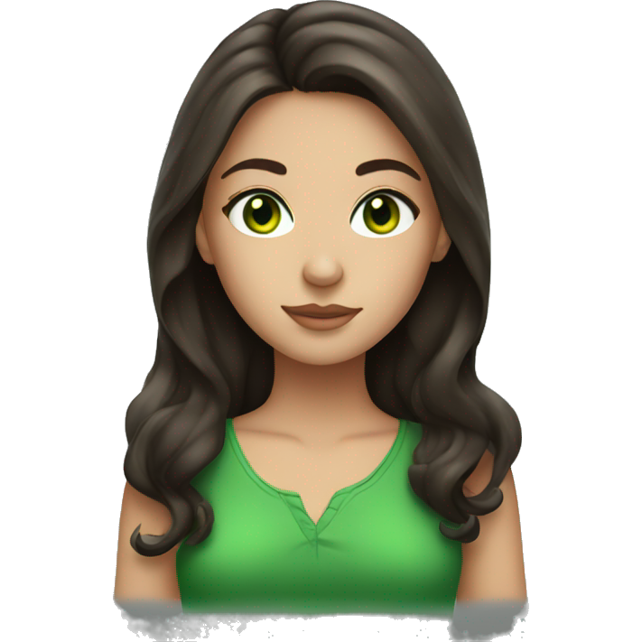 Brunette girl with green eyes