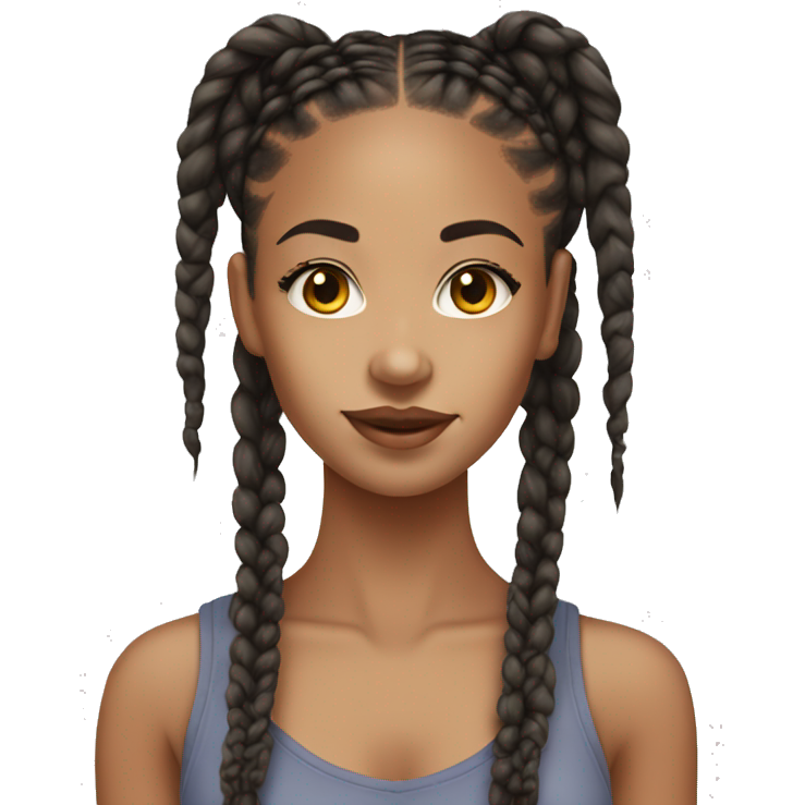 Lightskin girl with box braids