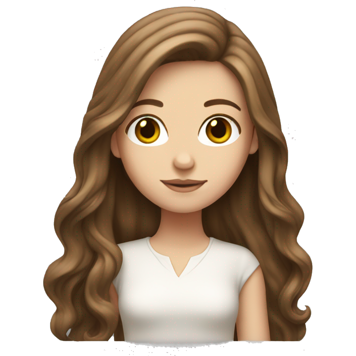 White girl with long brown hair