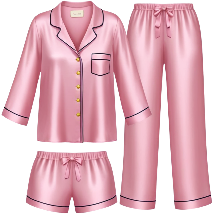Light pink silk pyjamas set