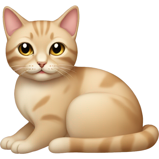 Beige cat with coquette beige bol