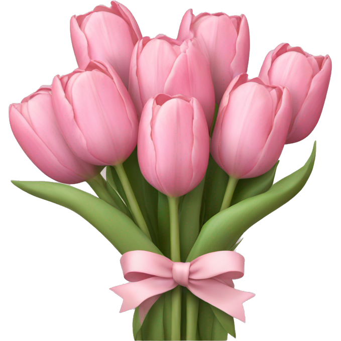 Pastel pink tulip bouquet with bow