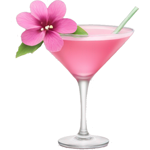 Cocktail with pink flowers
