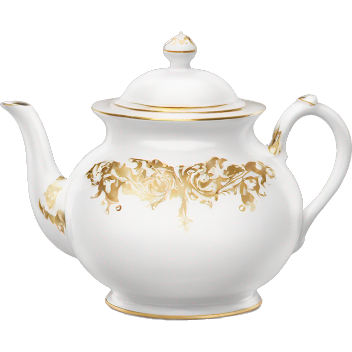 White and gold detailed victorian porcelain tea pot