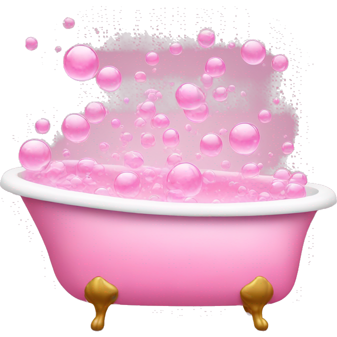 Bathtub filled with pink bubbles