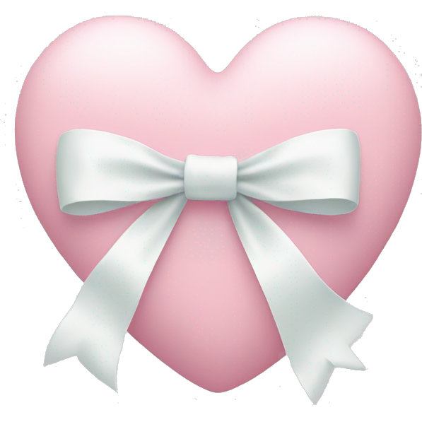 Pastel pink heart with white bow