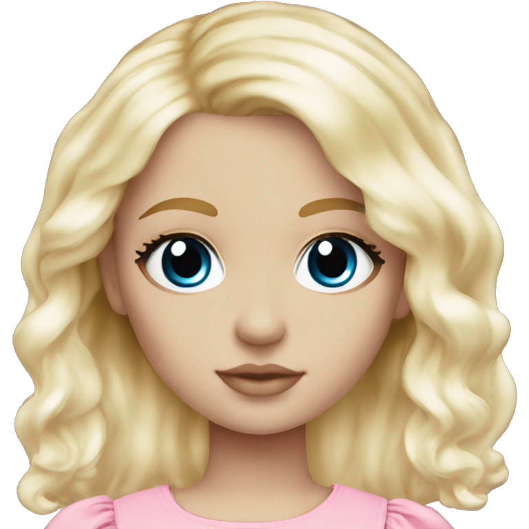 Ocean blue doll eyes, blonde hair, feminine, pink, girl, angelic