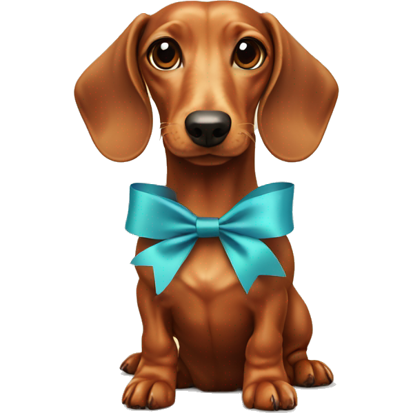 Dachshund dog with a ribbon