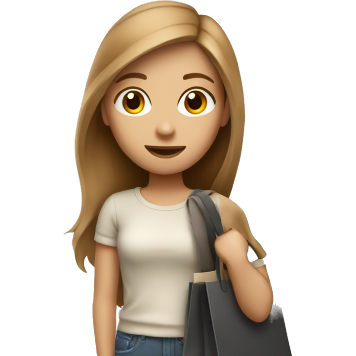 One light brown hair girl with bag of shopping