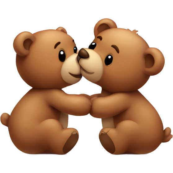 Teddy bear kissing another teddy bear