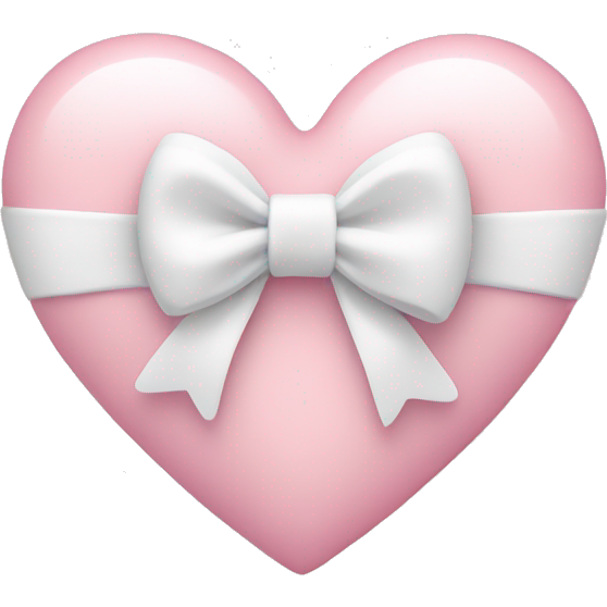 Pastel pink heart with white bow