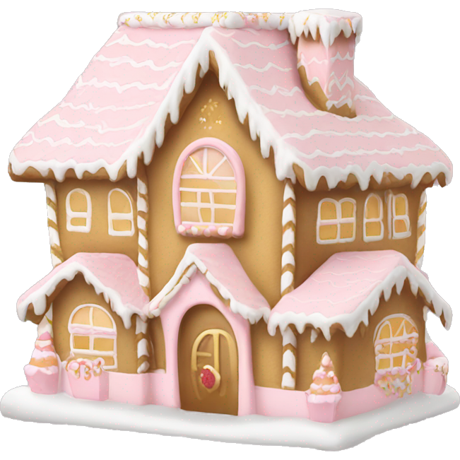 Light pink and gold and white gingerbread house