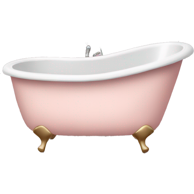 Pale pink bathtub and shower