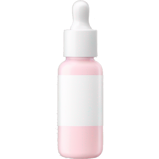 Pale pink serum bottle with white top