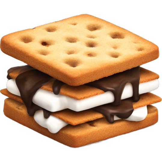 Realistic smores cookie sandwich isolated